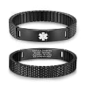 lagofit Medical Alert Bracelet for Men Women, Stainless Steel Medical ID Bracelet, 3 Sizes 4 Colors Elastic Strap Unisex Medical Bracelet
