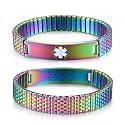 lagofit Medical Alert Bracelet for Men Women, Stainless Steel Medical ID Bracelet, 3 Sizes 4 Colors Elastic Strap Unisex Medical Bracelet