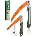 LAGOM Folding Camp Saws for Cutting Branches – 2 Pack (11.4" & 8.2") | SK5 Steel Blades, Ergonomic Handle, Secure Lock | Foldable Tool for Camping, Gardening, Survival, Kayaking, Outdoors