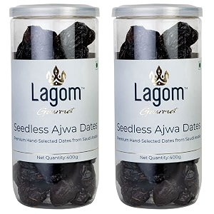 lagom ajwa seedless dates 800g  premium pitted saudi khajoor  soft naturally sweet amp ready to eat  no added sugar no preservatives  vegan gluten free non-gmo