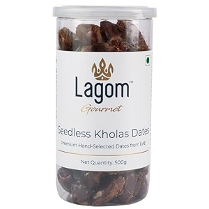 lagom gourmet seedless kholas dates 500 g  all natural  no preservatives  no added sugar  gluten free  vegan  plant based  non gmo  dates dry fruits  khajur  khajoor  khejur