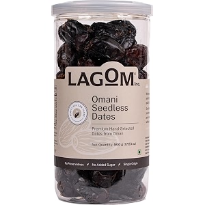 lagom omani seedless dates 500g  premium pitted khajoor from oman  soft naturally sweet amp convenient  no added sugar no preservatives  vegan gluten free non-gmo