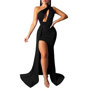 LAGSHIAN Women Sexy Elegant One Shoulder High
