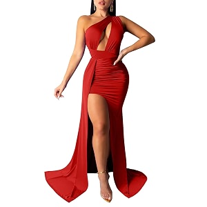 LAGSHIAN Women Sexy Elegant One Shoulder High