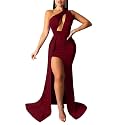 LAGSHIAN Women Sexy Elegant One Shoulder High