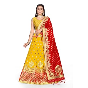 LAHER Girls Casual Wear Heavy Banarsi Jacquard