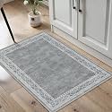 Lahome Modern Bordered Kitchen Rugs Non Slip