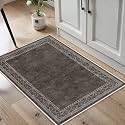 Lahome Modern Bordered Kitchen Rugs Non Slip