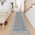 Lahome Modern Bordered Washable Runners for Hallways