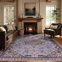Lahome Oriental Purple Rugs for Living Room