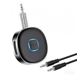 bluetooth receiver laicomein wireless portable 35mm aux car adapter bluetooth 50 wireless audio receiver for carhome stereowired headphonesspeaker 16h battery life
