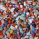 LAIDANLA 7 Chakra Crushed Stone Crystal Chips Bulk Natural Gemstones Healing Reiki Crystals Mini Quartz Vase Filler Aquarium Gravel 0.55lb