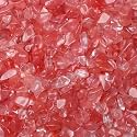 LAIDANLA Watermelon Red Crushed Stone Crystal Chips Bulk Natural Gemstones Healing Reiki Crystals Mini Quartz Vase Filler Aquarium Gravel 100g