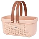 LAIGOO Large Shower Caddy Basket, Plastic Storage Bin Organizer for Bathroom, College Dorm, Kitchen, Bedroom, Gym (Pink)