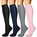 Laite Hebe 4 Pairs-Compression Socks for Women&amp;Men Circulation-Best Support for Nurses,Running,Athletic