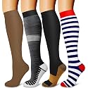 Laite Hebe 4 Pairs-Compression Socks for Women&amp;Men Circulation-Best Support for Nurses,Running,Athletic