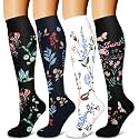 Laite Hebe 4 Pairs-Compression Socks for Women&amp;Men Circulation-Best Support for Nurses,Running,Athletic