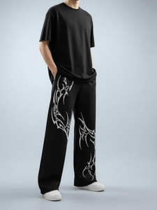 Laitinen Printed Men Black Track Pants
