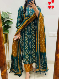 LAJHAB Women Kurta Pant Dupatta Set