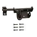 Black Heavy Duty Slide Bolt Gate Latch with Padlock Hole - Solid Hardware Thickened Metal Sliding Bolt Door Locks Gate Latches for Shed Door,Wooden Fences,Barn Doors,Yard Door,Outdoor Latch