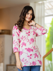 Lakasadapapel Women Floral Print Straight Kurta