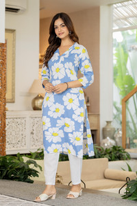 Lakasadapapel Women Printed Straight Kurta