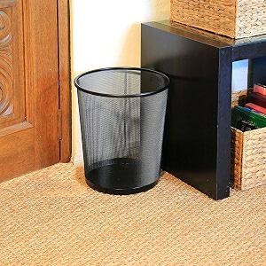 lakeer mesh wire dustbin trash can wastebasket dust bin without lid open top paper bin basket for home office college kitchen bathroom - 254 cm black small