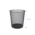 Lakeer Recycling Open Top Mesh Dustbin Trash Can Wastebasket, Dust Bin Without Lid, Round Metal Mesh Waste Basket for Home, Office, Medium 28 cm, Black (Pack of 3)