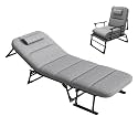3-in-1 Adult Camping Cot, Folding Bed with Mattress, Portable Bed for Sleeping, Lounge Chair, Multi-Use, 6-Position Adjustable, Holds Up to 330 Lbs