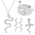 LAKIYOYO Bendable Snake Bracelet for Women Adjustable Punk Snake Choker - Flexible Multi-Purpose Medusa Necklace Hollween Jewelry