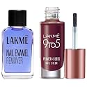 LAKMÉ 9 To 5 Primer + Glossy Finish Nail Colour & Nail Color Remover Combo, 6 Ml