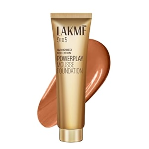 lakme powerplay mousse foundation matte finish full coverage lightweight long lasting face makeupbeige caramel 25g