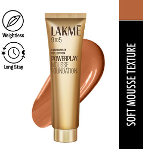 lakm 9 to 5 weightless mousse  foundation
