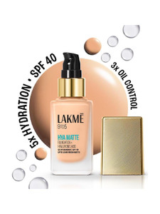lakm 9to5 hya matte foundation  hyaluronic acid cool ivory - 25ml foundation