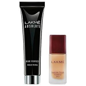 lakm absolute blur perfect makeup primer 30g and lakm invisible finish spf 8 foundation shade 01 25ml