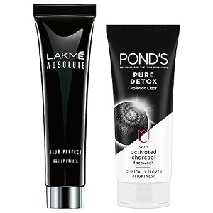 lakm absolute blur perfect makeup primer 30g and pond39s pure white anti pollution with activated charcoal facewash 100g