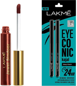 lakm twin kajal and maroon jewel sindoor