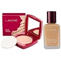 Lakmé Face It Compact, Pearl, 9 g &amp; Perfecting Liquid Foundation, Pearl, Long Lasting, Waterproof, Full Coverage, Lightweight Foundation For Oil Free And Dewy Skin, 27 ml