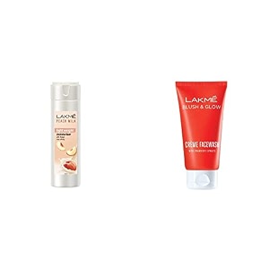 lakm moisturizer body lotion peach milk 200ml and lakm strawberry creme face wash 100g