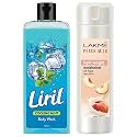 Lakmé Moisturizer Body Lotion, Peach Milk, 200ml And Liril Cooling Mint Body Wash, 250 ml