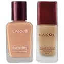 LAKMÉ Perfecting Liquid Foundation, Marble, Long Lasting, Waterproof, Full Coverage, Lightweight, Oil Free, Dewy Skin, 27 ml &amp; Invisible Finish SPF 8, Shade 02, 25ml