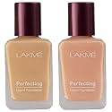 LAKMÉ Perfecting Liquid Light Coverage Foundation For All Skin Type Natural Finish, Pearl, 27Ml And Perfecting Liquid Coverage Foundation For Skin Type, Marble, 27Ml Pack of 2
