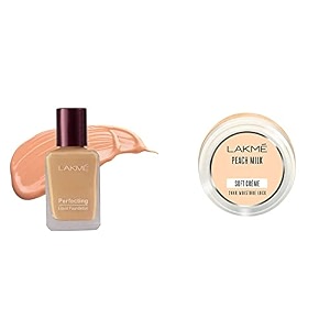 lakm perfecting liquid foundation pearl 27ml amp soft creme finish moisturizer peach milk 150g