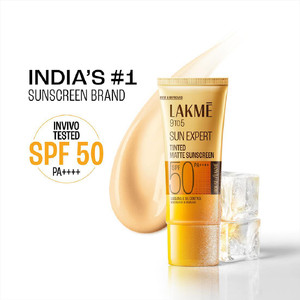 lakm sunscreen - spf 50 pa tinted uvab protection for all dry oily normal skin