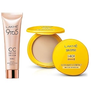 lakm sun expert ultra matte spf 40 pa compact 7g and complexion care face cream for all skin type bronze 9g