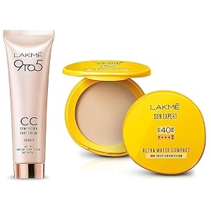 lakm sun expert ultra matte spf 40 pa compact 7g and lakm 9 to 5 complexion care face cream for all skin type bronze 30g