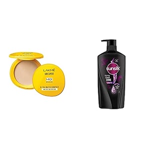 lakm sun expert ultra matte spf 40 pa compact 7g amp sunsilk stunning black shine shampoo 650 ml