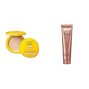 lakm sun expert ultra matte spf 40 pa full coverage compact 7g and 9 to 5 weightless mousse cream foundation for all skins beige vanilla 6g1