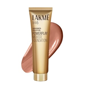 lakme powerplay mousse foundation matte finish full coverage lightweight long lasting face makeuprose honey25g