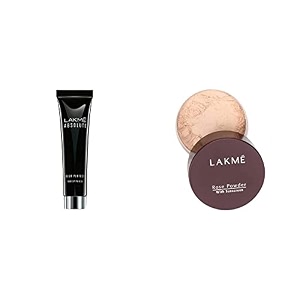 lakme absolute blur perfect makeup primer 30g and lakme rose face powder - soft pink 40g